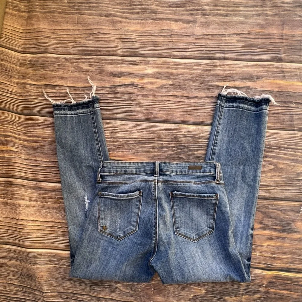 Kut From The Kloth Reese Ankle Straight Leg Jeans Women’s Sz 4 Blue Distressed - Picture 6 of 10